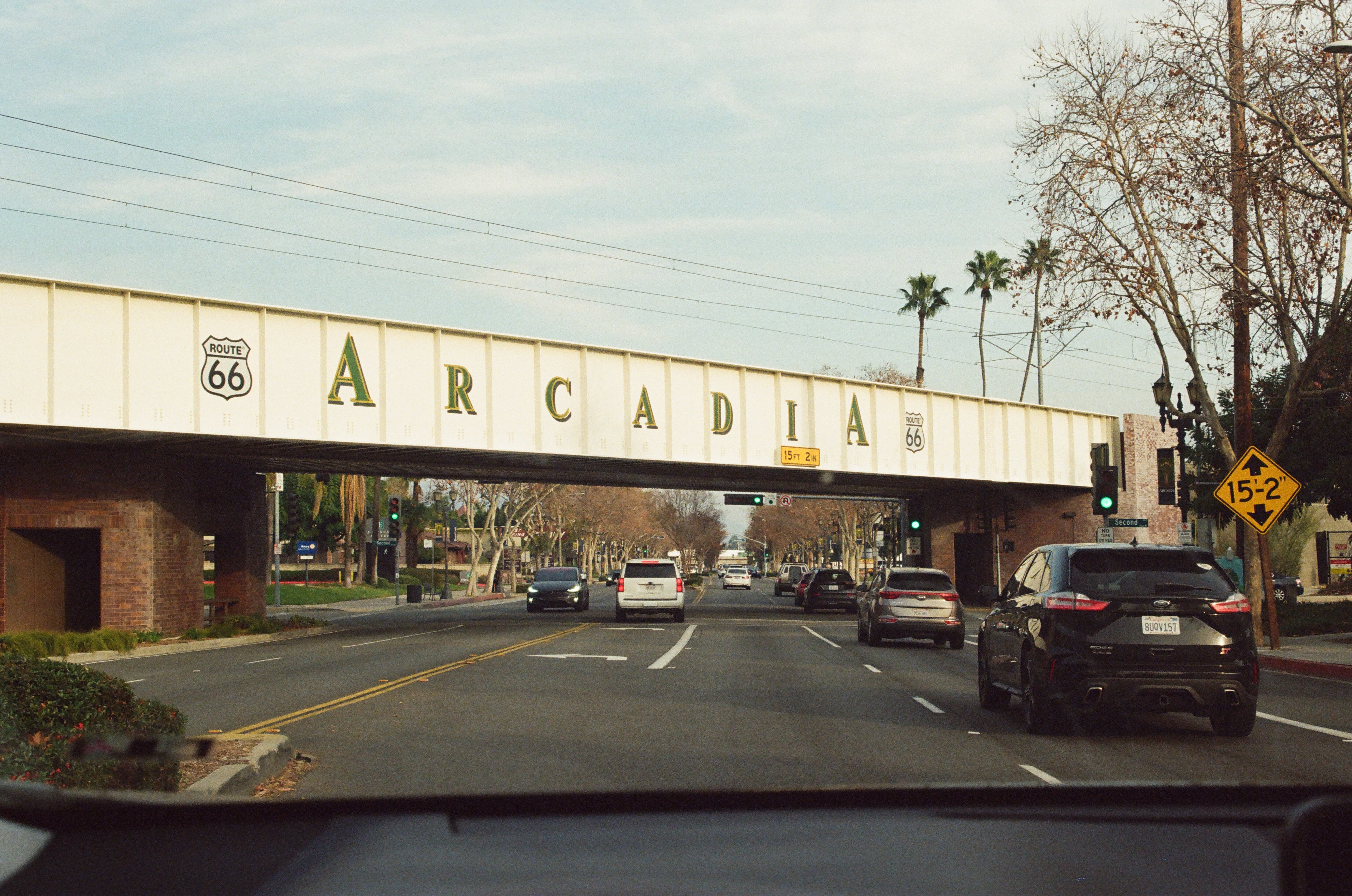 Arcadia Highway 66 sign over the road